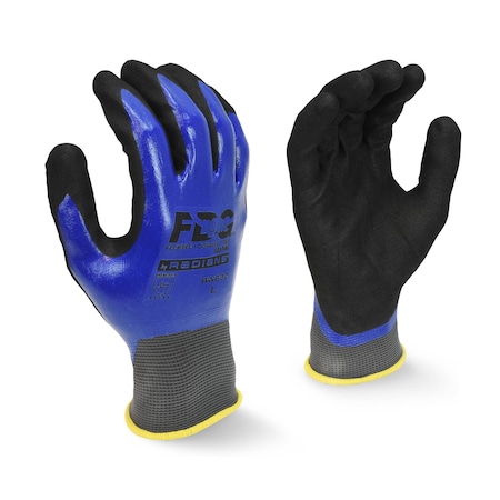 Radians Coated Glove, FDG, FDG, Full, Blue, L 1 PR RWG32L